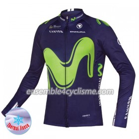 Maillot Cyclisme 2017 Movistar Team Hiver Thermal Fleece N001